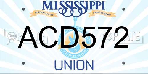 ACD572 Mississippi License Plate