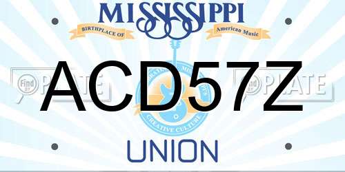 ACD57Z Mississippi License Plate