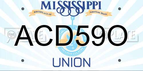 ACD59O Mississippi License Plate