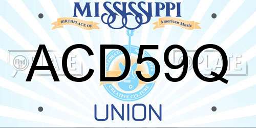 ACD59Q Mississippi License Plate