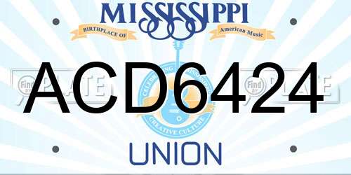 ACD6424 Mississippi License Plate