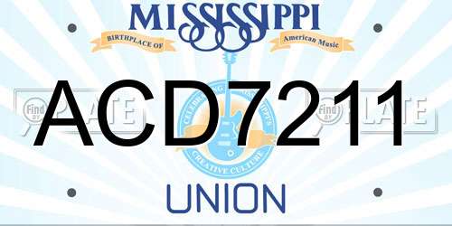 ACD7211 Mississippi License Plate