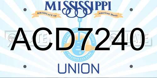 ACD7240 Mississippi License Plate