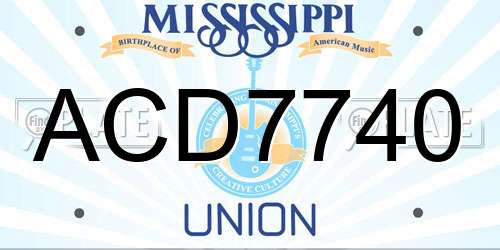 ACD7740 Mississippi License Plate
