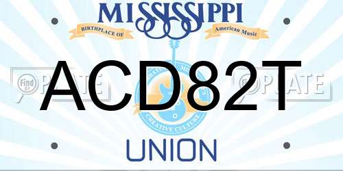 ACD82T Mississippi License Plate