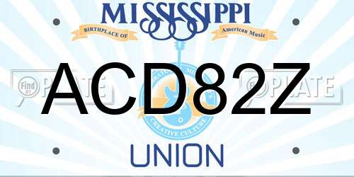 ACD82Z Mississippi License Plate