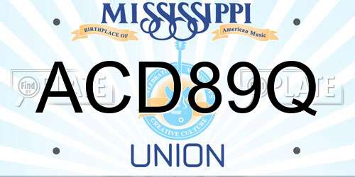 ACD89Q Mississippi License Plate