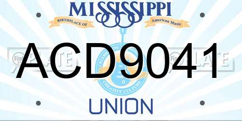 ACD9041 Mississippi License Plate