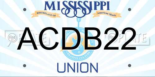ACDB22 Mississippi License Plate