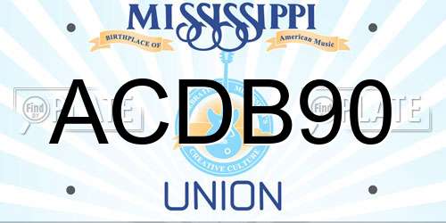 ACDB90 Mississippi License Plate