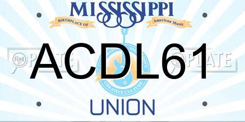 ACDL61 Mississippi License Plate
