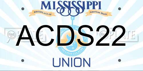 ACDS22 Mississippi License Plate