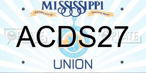 ACDS27 Mississippi License Plate