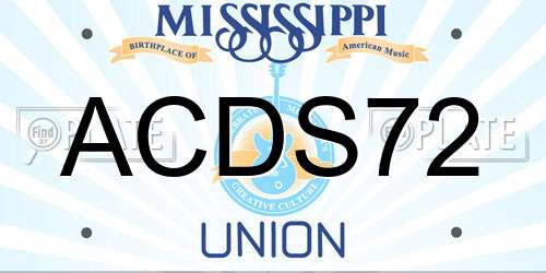 ACDS72 Mississippi License Plate