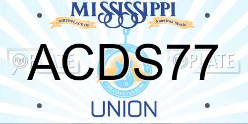 ACDS77 Mississippi License Plate
