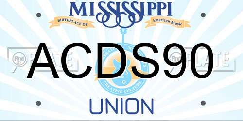 ACDS90 Mississippi License Plate