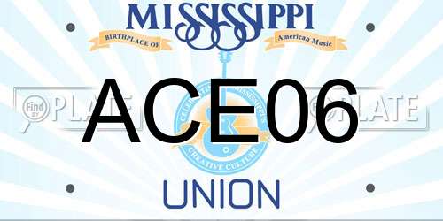 ACE06 Mississippi License Plate