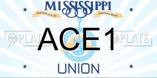ACE1 Mississippi License Plate