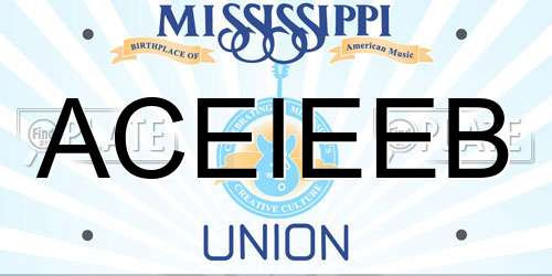 ACEIEEB Mississippi License Plate