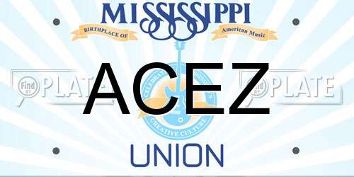 ACEZ Mississippi License Plate