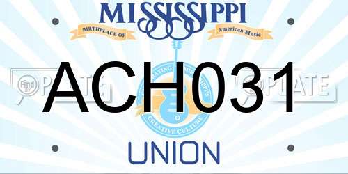 ACH031 Mississippi License Plate