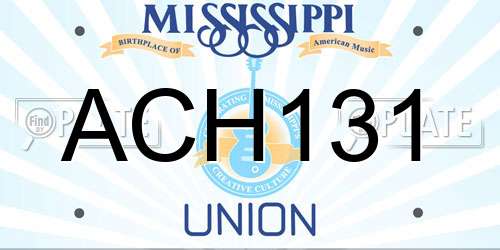 ACH131 Mississippi License Plate