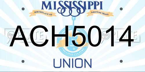 ACH5014 Mississippi License Plate