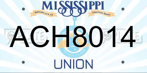 ACH8014 Mississippi License Plate