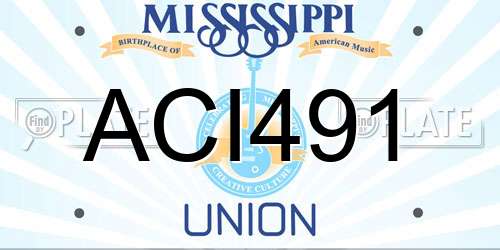 ACI491 Mississippi License Plate