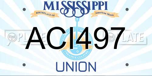 ACI497 Mississippi License Plate