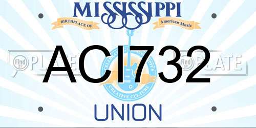 ACI732 Mississippi License Plate