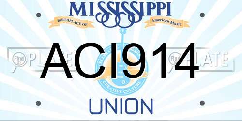 ACI914 Mississippi License Plate