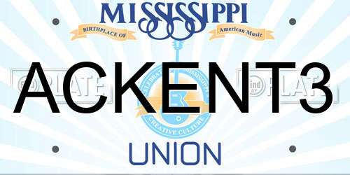ACKENT3 Mississippi License Plate