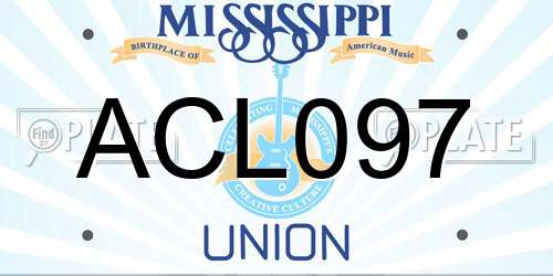 ACL097 Mississippi License Plate