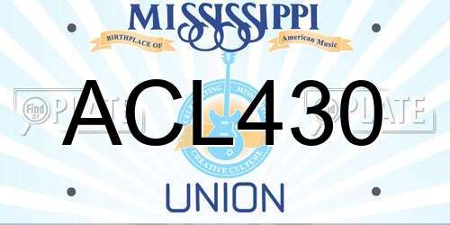 ACL430 Mississippi License Plate