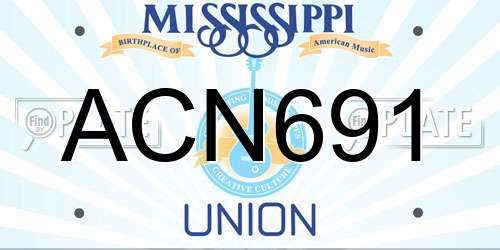 ACN691 Mississippi License Plate