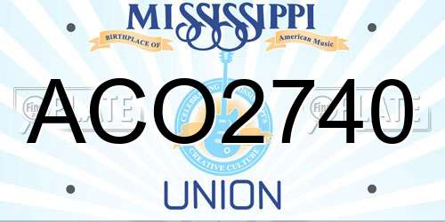 ACO2740 Mississippi License Plate