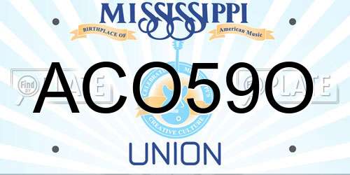 ACO59O Mississippi License Plate