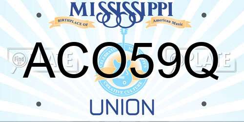 ACO59Q Mississippi License Plate