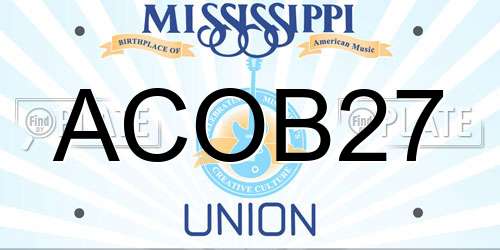 ACOB27 Mississippi License Plate