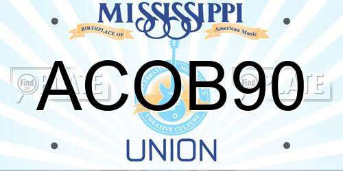 ACOB90 Mississippi License Plate