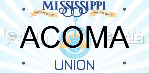 ACOMA Mississippi License Plate