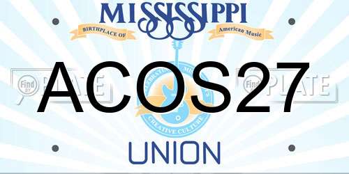 ACOS27 Mississippi License Plate