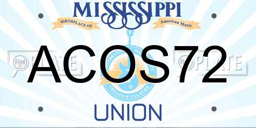 ACOS72 Mississippi License Plate