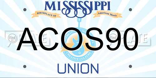 ACOS90 Mississippi License Plate