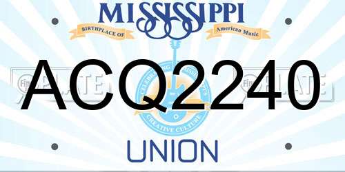 ACQ2240 Mississippi License Plate
