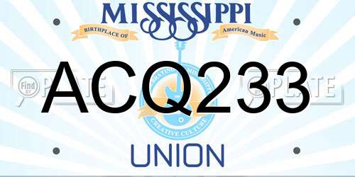ACQ233 Mississippi License Plate
