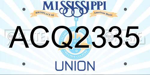ACQ2335 Mississippi License Plate