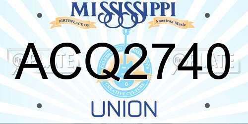 ACQ2740 Mississippi License Plate