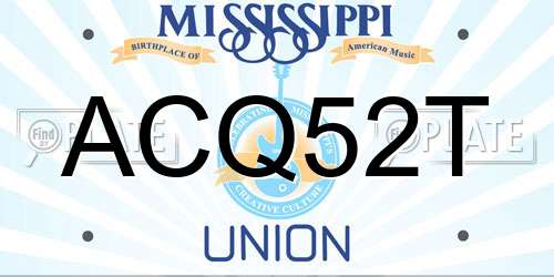 ACQ52T Mississippi License Plate